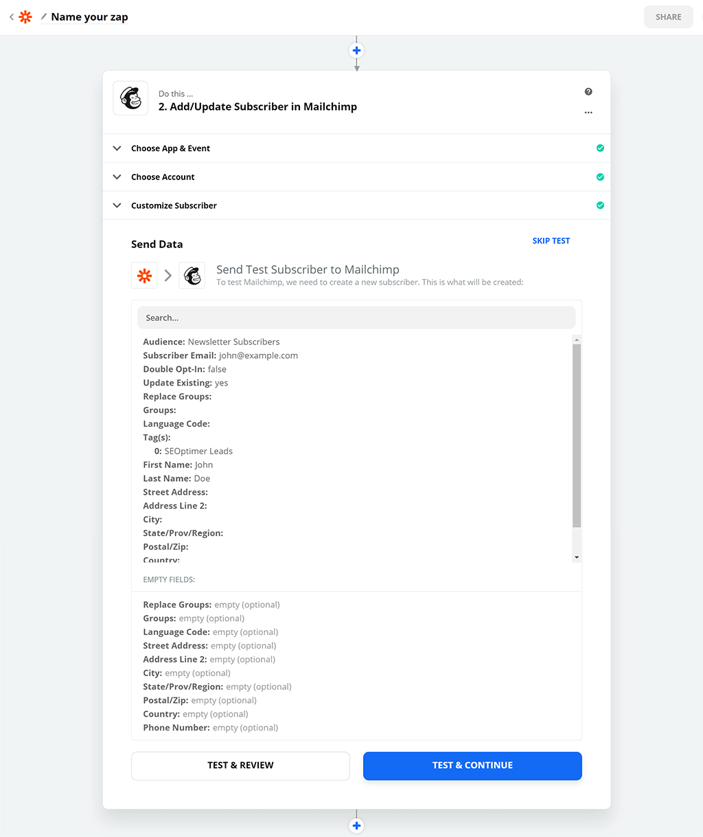 Mailchimp confirmation